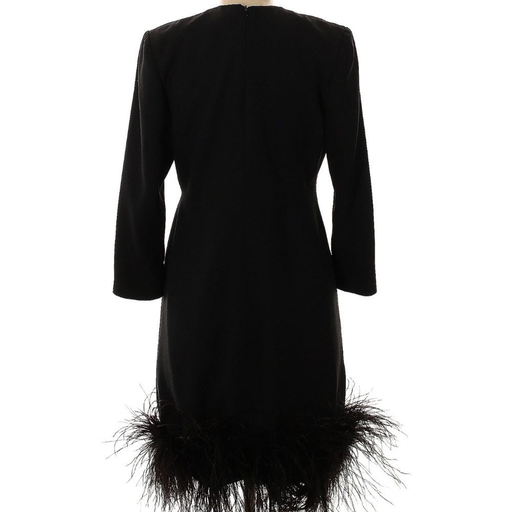 Victor Costa Feather Hem Cocktail Wedding Party Dress - Picture 2 of 6